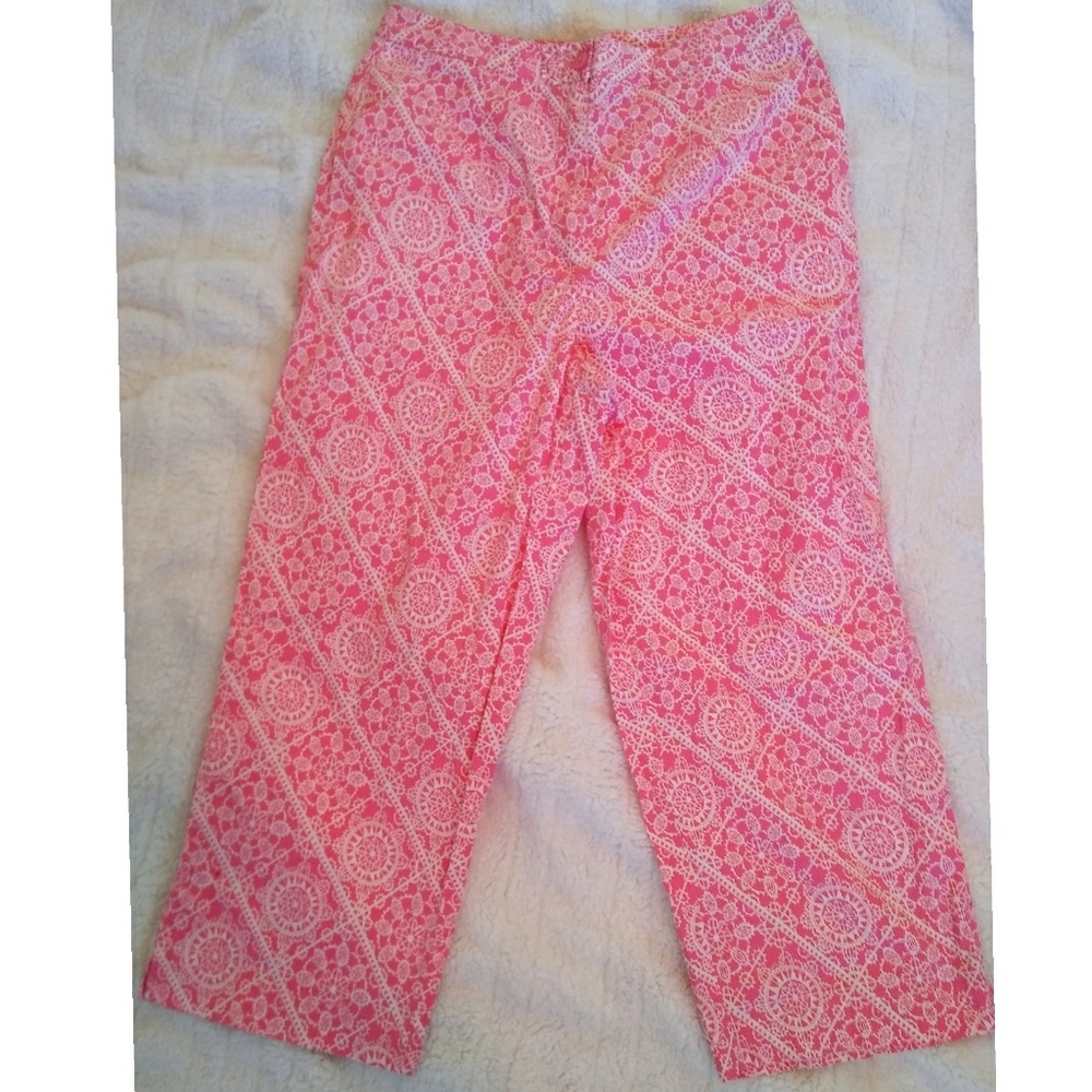 Talbots Pink Patterned Stretch Capris - image 2